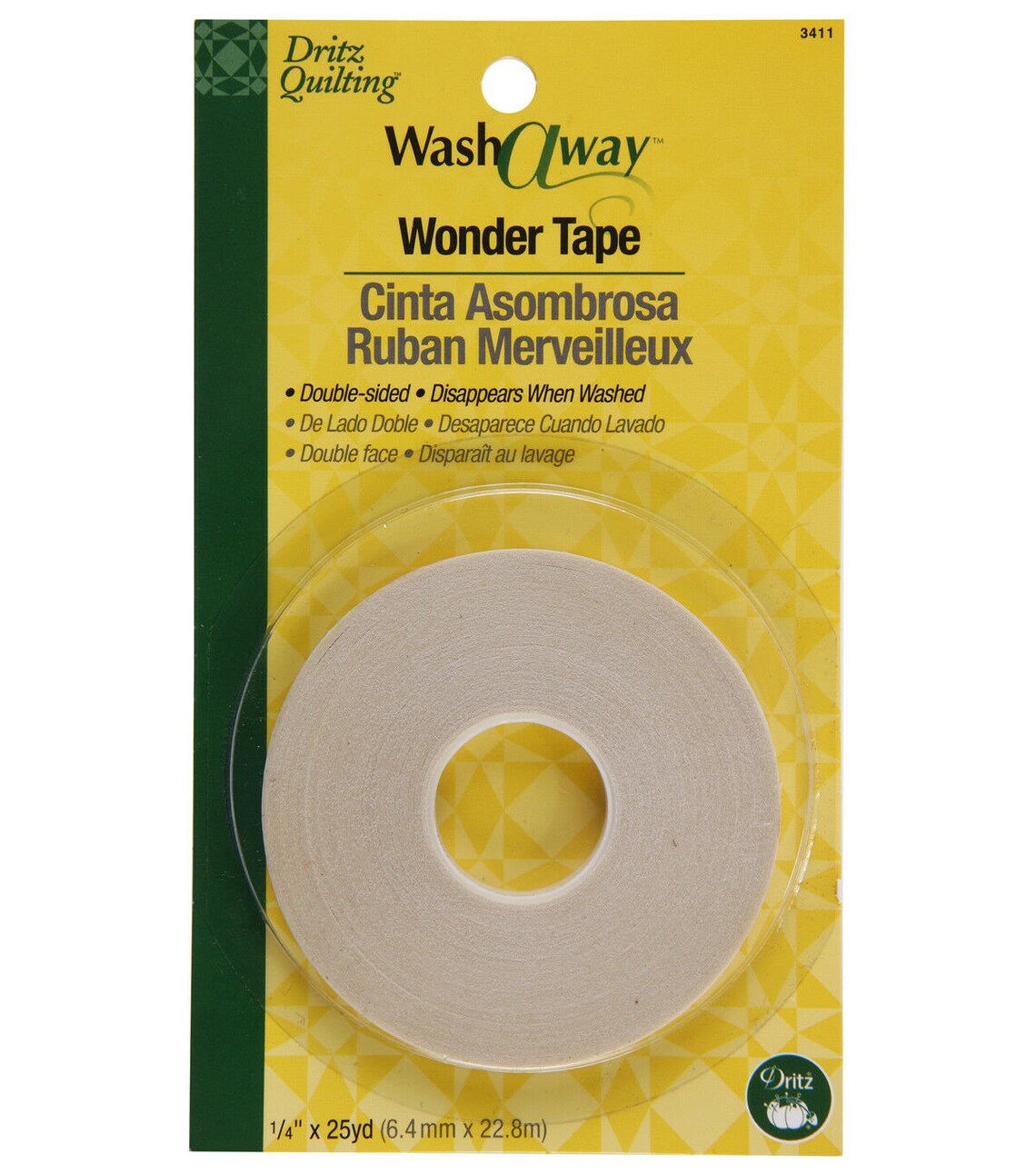 Dritz Quilting Washaway Wonder Tape Double Sided 1/4x25yd 3411 Etsy