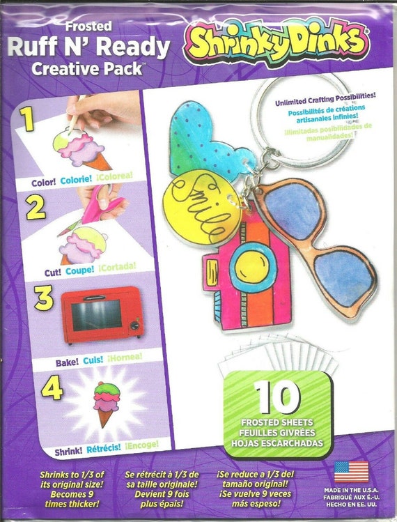 Shrinky Dinks Shrinkable Plastic Frosted Ruff N' Ready Creative Pack 10  Sheets 