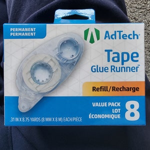 AdTech Tape Glue Runner Refill, Value Pack Of 8