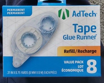 AdTech Tape Glue Runner Refill, Value Pack Of 8