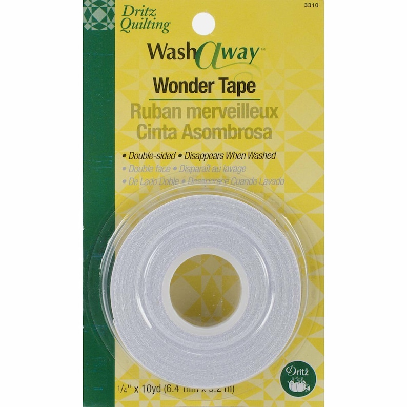 Dritz Quilting Washaway Wonder Tape Double Sided 1/4x10yd 3410 Etsy