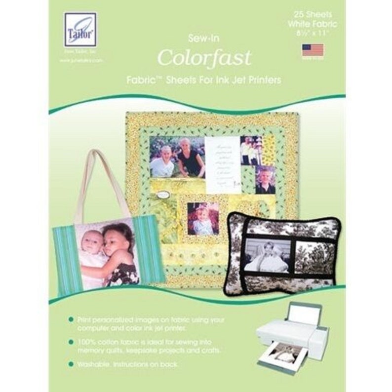 June Tailor Sew in Colorfast White Printer Fabric Sheets - Etsy