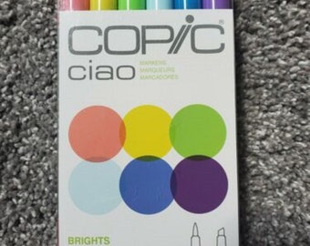 Copic Ciao Bright Markers 6-Piece Refillable Ink Dual Tipped