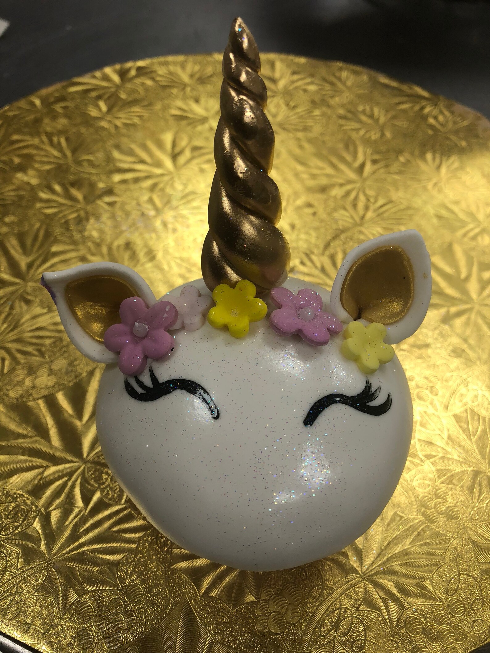 fondant unicorn horn and ear cupcakes toppers fondant etsy