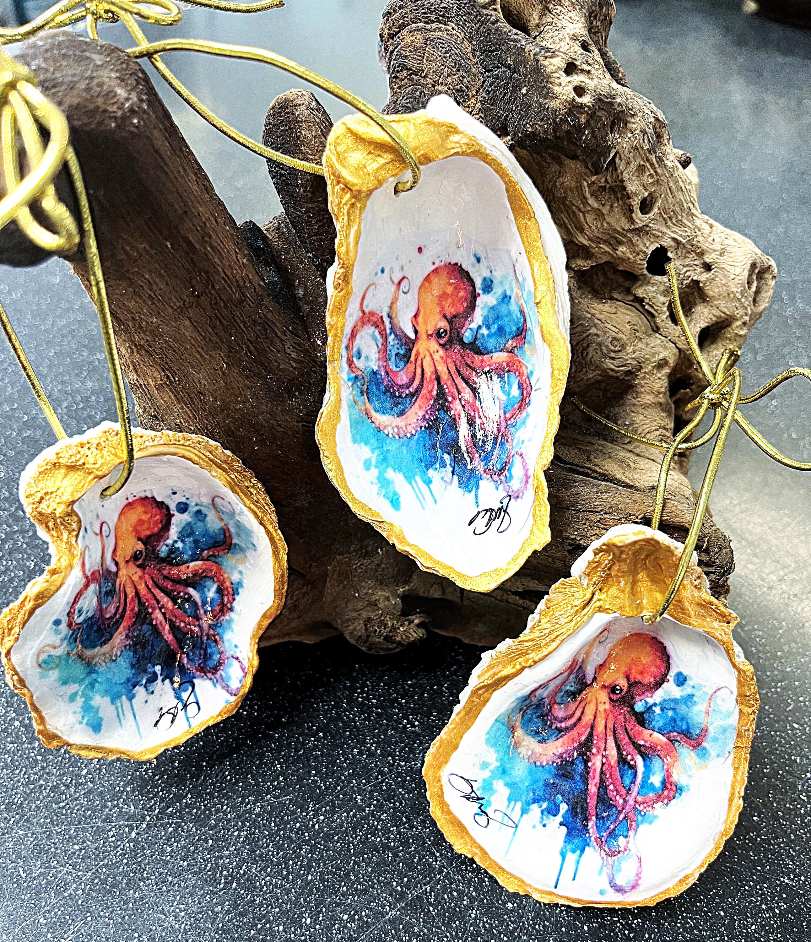 Octopus Decoupage Oyster Shell - Etsy