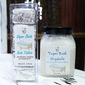 Vapor Bath Tablets and Salts