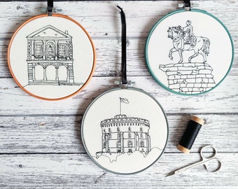 Freehand embroidered Windsor UK Landmark Hoops