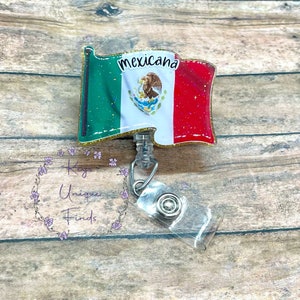 Mexico Flag ID Lanyard Keychain , LLavero de Bandera Mexicana, Cordon de  LLaves