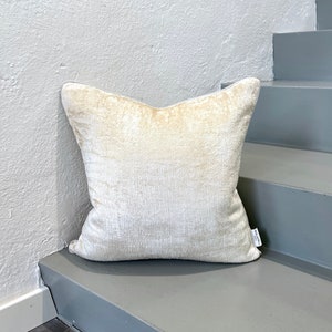 Velvet Ikat Cushion Cream | Velvet Ikat Pillow Cream