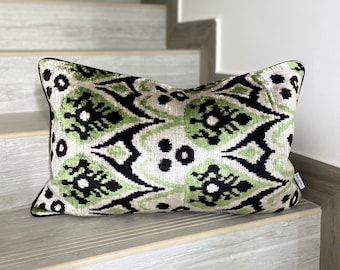 Velvet Ikat Cushion Aurora | Velvet Ikat Pillow Aurora