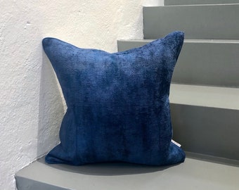 Velvet Ikat Cushion Navy | Velvet Ikat Pillow Navy