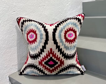 Velvet Ikat Cushion Owl | Velvet Ikat Pillow Owl