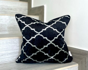 Velvet Ikat Cushion Moroccan Tile | Velvet Ikat Pillow Moroccan Tile
