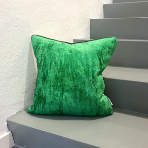 Velvet Ikat Cushion Green | Velvet Ikat Pillow Green