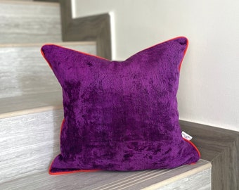 Velvet Ikat Cushion Purple | Velvet Ikat Pillow Purple