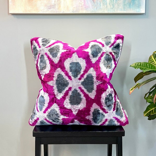 Velvet Ikat Cushion Aloha | Velvet Ikat Pillow Aloha