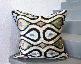 Velvet Ikat Cushion Evolution | Velvet Ikat Pillow Evolution