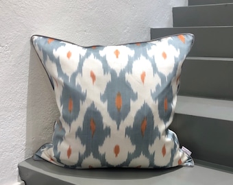 Silk Ikat Cushion Spring Blue | Silk Ikat Pillow Spring Blue