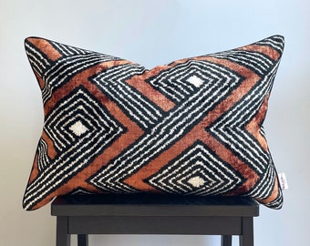 Velvet Ikat Cushion African Zulu | Velvet Ikat Pillow African Zulu