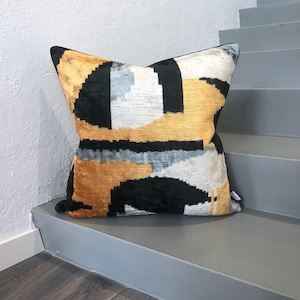 Velvet Ikat Cushion Abstract | Velvet Ikat Pillow Abstract