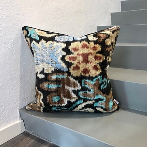 Velvet Ikat Cushion Sealife | Velvet Ikat Pillow Sealife