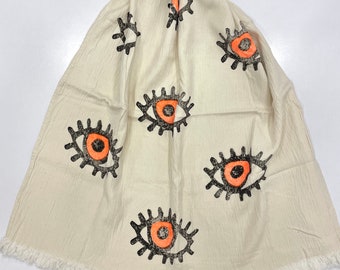 Muslin Towel Evil Eye Orange