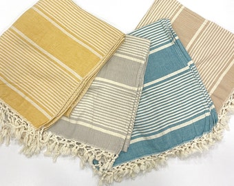 Turkish Towels Cotton - Yellow | Gray | Blue | Beige