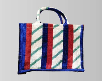 Ikat Tote Bag Sorrento – Handcrafted Velvet Boho Everyday Handbag