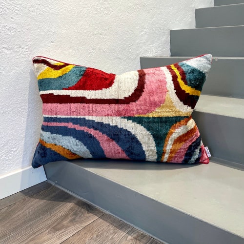 Velvet Ikat Cushion Picasso | Velvet Ikat Pillow Picasso