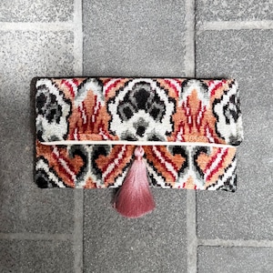 Ikat Clutch Bag Venezia – Handmade Velvet Boho Purse for Everyday & Gift