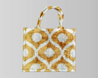 Ikat Tote Bag Positano – Handcrafted Velvet Boho Everyday Handbag