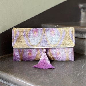 Ikat Clutch Bag Cassis