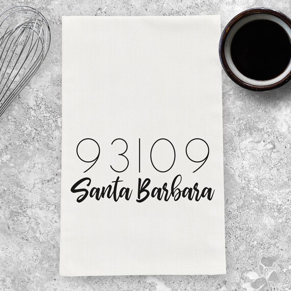 Personalized Zip Code Tea Towel Housewarming Gift Etsy