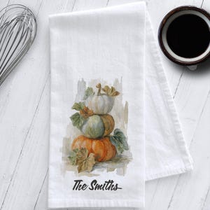 Personalized Pumpkin Kitchen Tea Towel, Thanksgiving Gift,Pumpkin Tea Towel,Pumpkin Kitchen Towel, Pumpkin Decor,Fall Tea Towel,Autumn Decor
