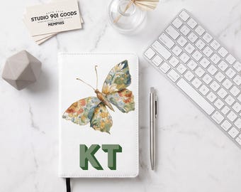 Personalized Butterfly Journal | Cottagecore Vegan Leather Notebook | Custom Monogram Refillable Journal | Gift for Her Nature Lover