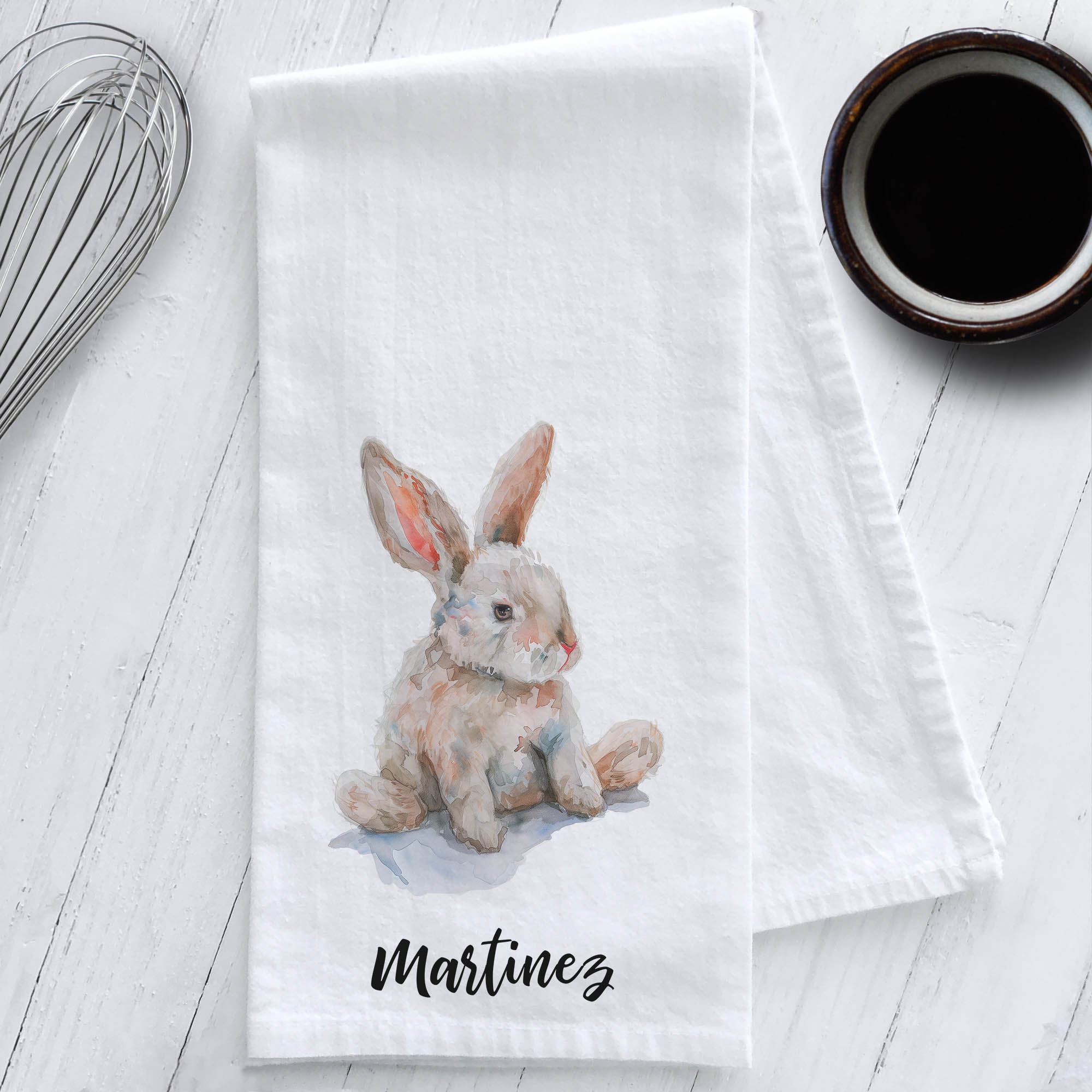 Personalized Bunny Tea Towel,personalized Gift, Easter Tea Towel, Bunny ...