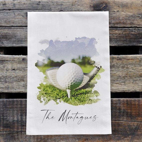 Personalized Golf Tea Towel Customized Housewarming Gift Etsy