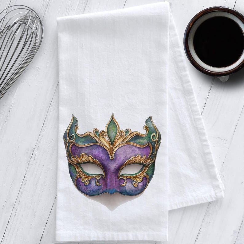 Studio 901 Goods Mardi Gras Mask Tea Towel - Thumbnail 2