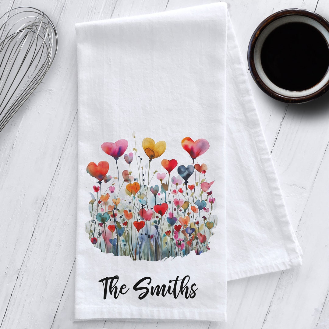 Personalized Valentine's Day Tea Towel, Valentine's Tea Towel