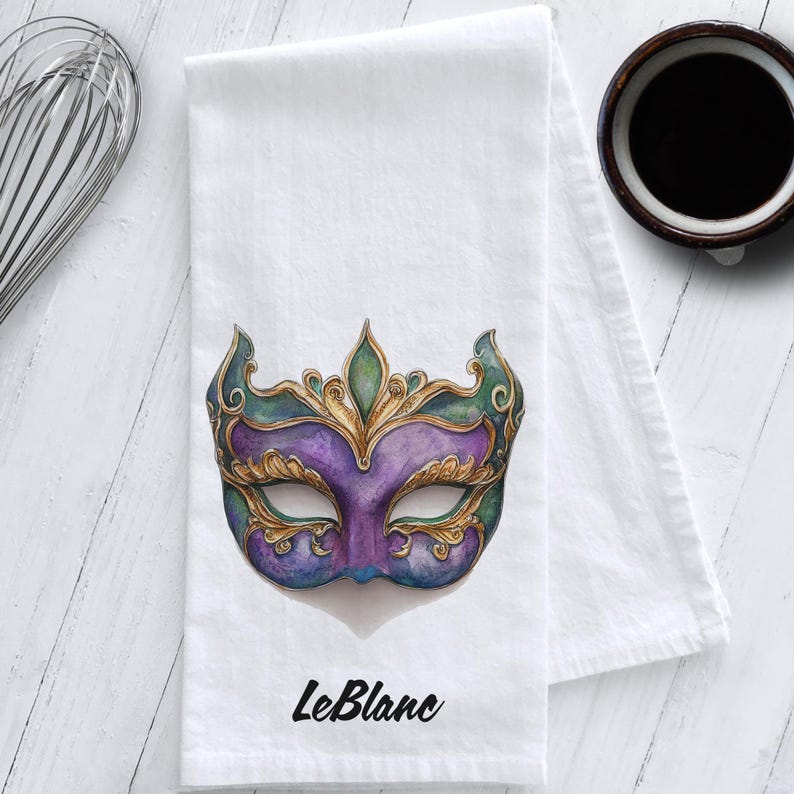 Studio 901 Goods Mardi Gras Mask Tea Towel