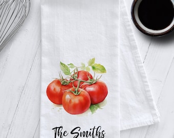 Personalized Tomatoes Tea Towel,Personalized Gift, Tomato Tea Towel, Veggie Tea Towel, Tomato Girl Summer