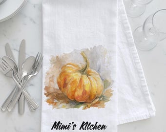 Personalized Pumpkin Kitchen Tea Towel, Thanksgiving Gift,Pumpkin Tea Towel,Pumpkin Kitchen Towel, Pumpkin Decor,Fall Tea Towel,Autumn Decor