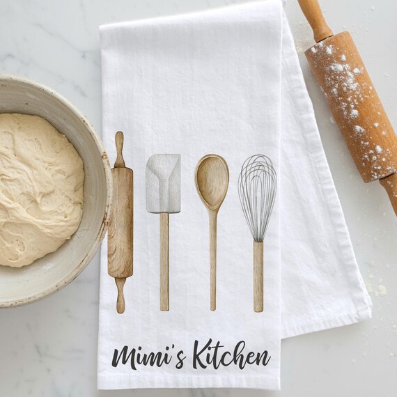 Personalized Kitchen Utensils Tea Towel, Personalized Gift, Customized Gift for a Cook, Chef's Kitchen Gift, Cook's Kitchen Gift