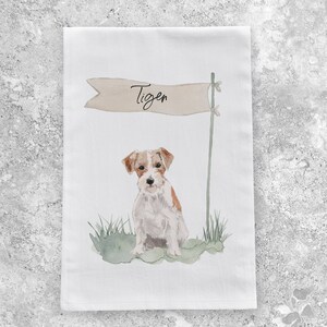 Paño de cocina personalizado con diseño de Jack Russell Terrier, regalo para amantes de los perros, decoración personalizada para perros, paño de cocina personalizado con forma de saco de harina, regalo conmemorativo para perros