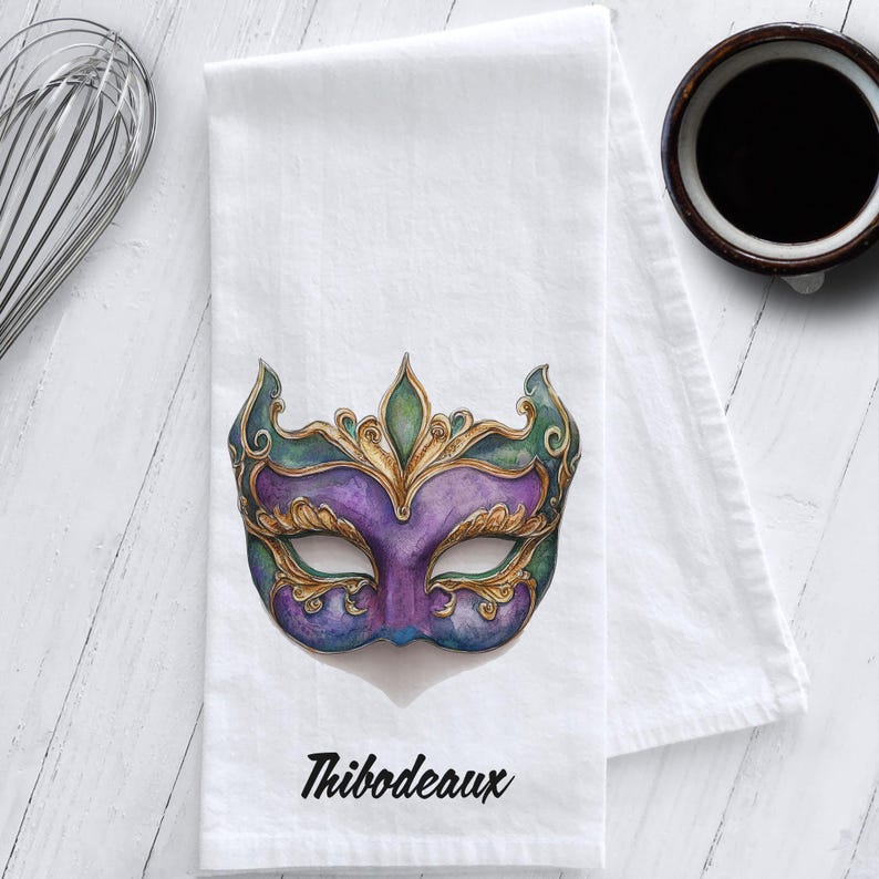 Studio 901 Goods Mardi Gras Mask Tea Towel - Thumbnail 3