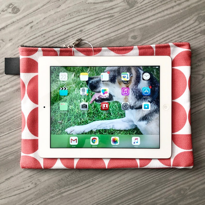 Ready to Ship Coral White Zipper Carryall iPad Sleeve Zippered Bag Graduation Gift Mother/'s Day Gift Travel Bag Pouch Living Coral Pantone
