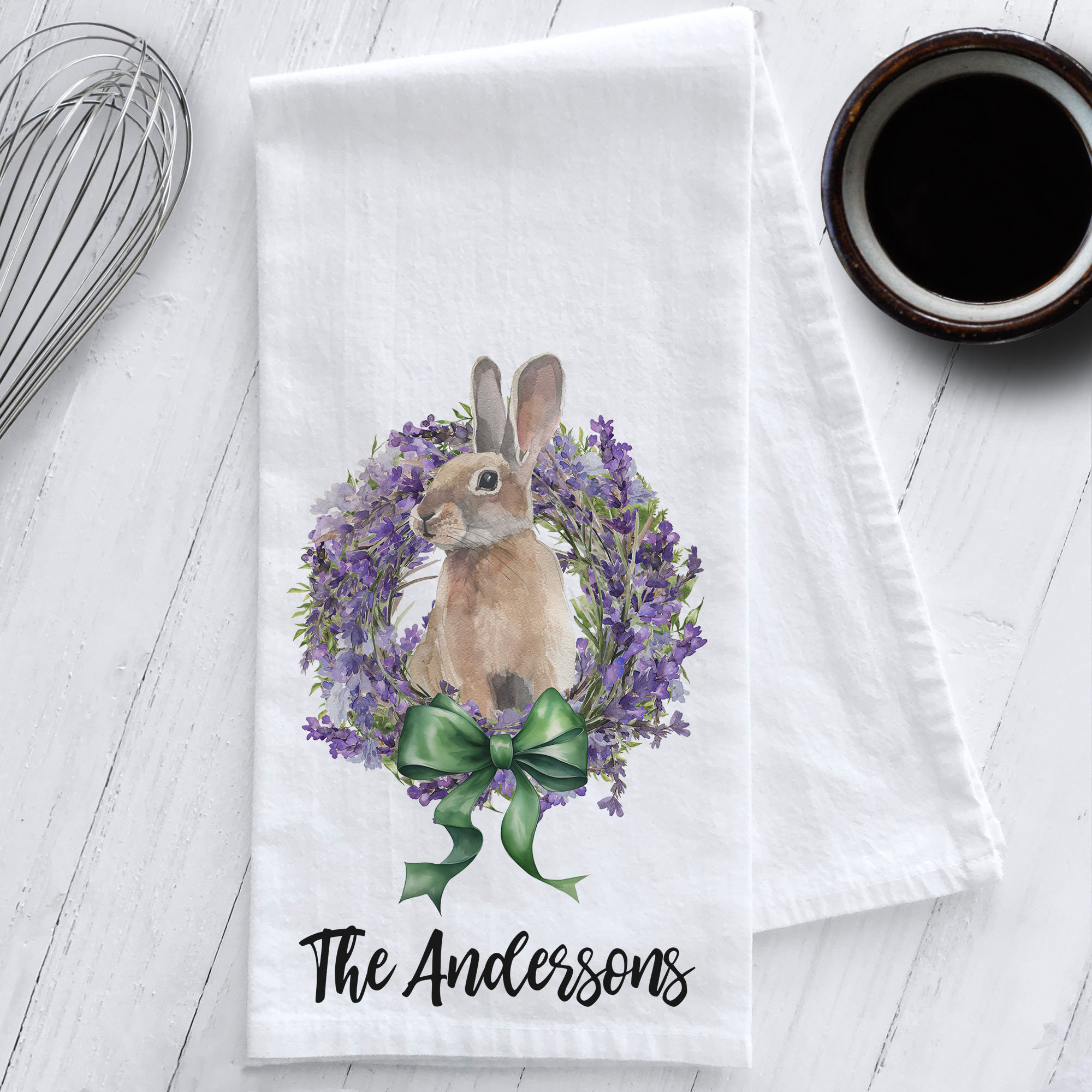 Rae Dunn Kitchen Towels Easter / Spring Chic and Rabbit for Sale