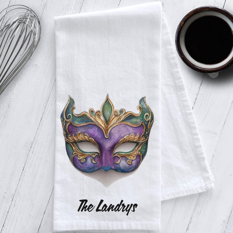 Studio 901 Goods Mardi Gras Mask Tea Towel - Thumbnail 5