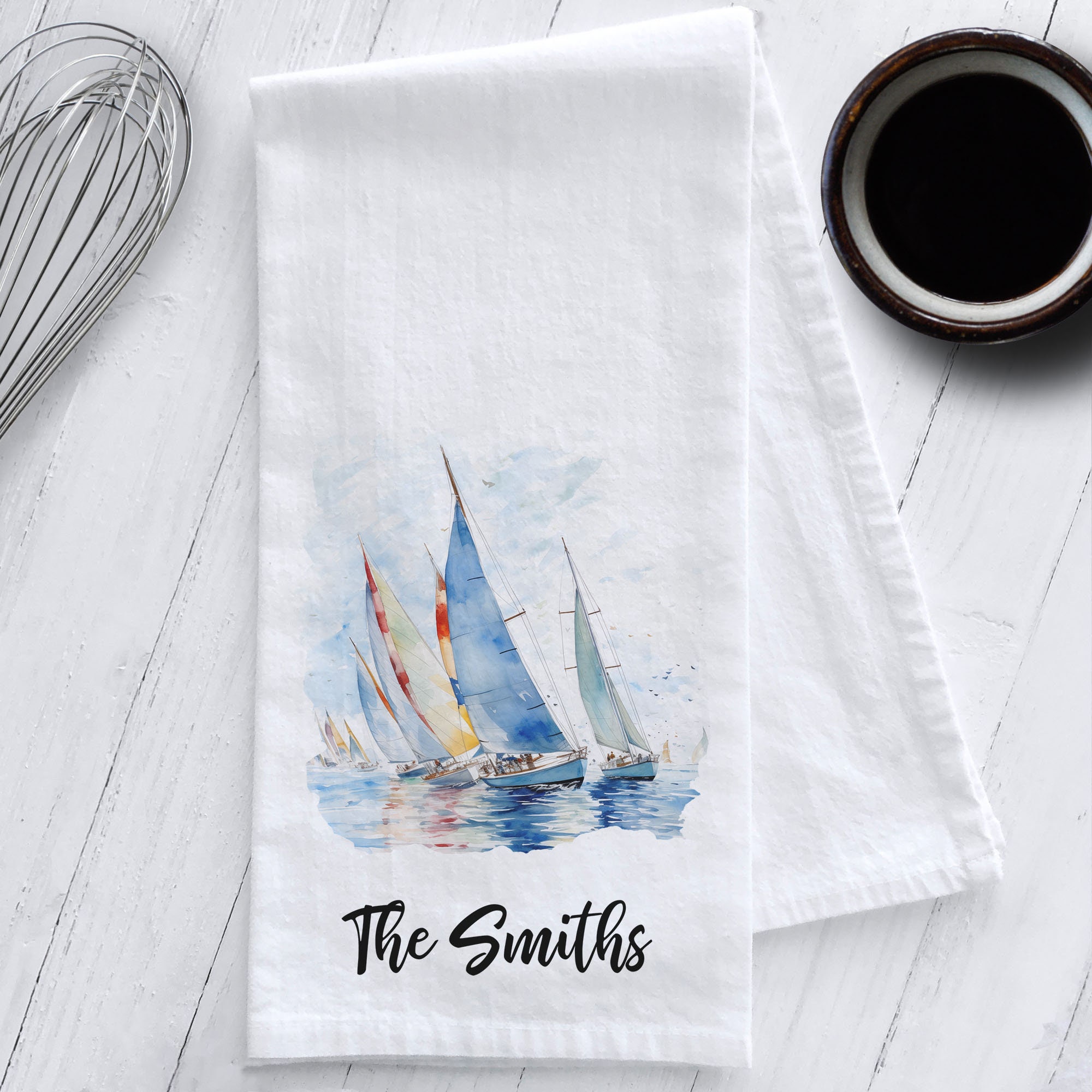 Embroidered Boat Towel 