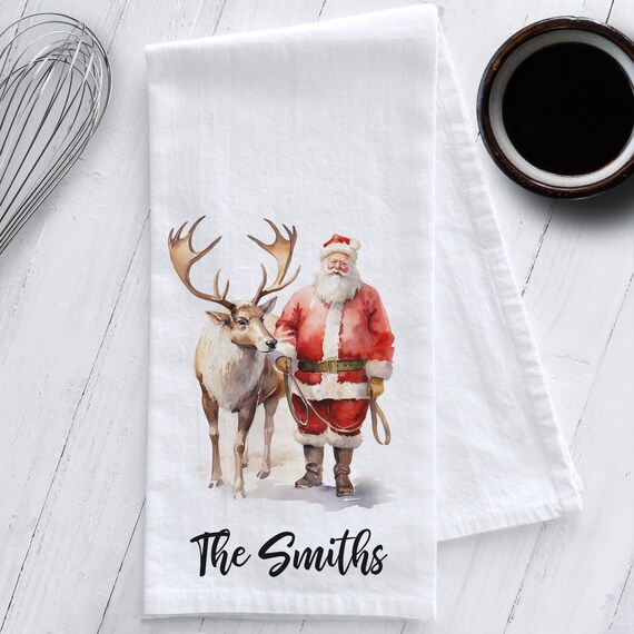 Santa's Reindeer Tea Towel Santa's Reindeer Tea Towel